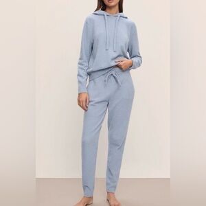 Eberjey Light Blue Recycled Bouclé Jogger Pants in wedgewood Blue